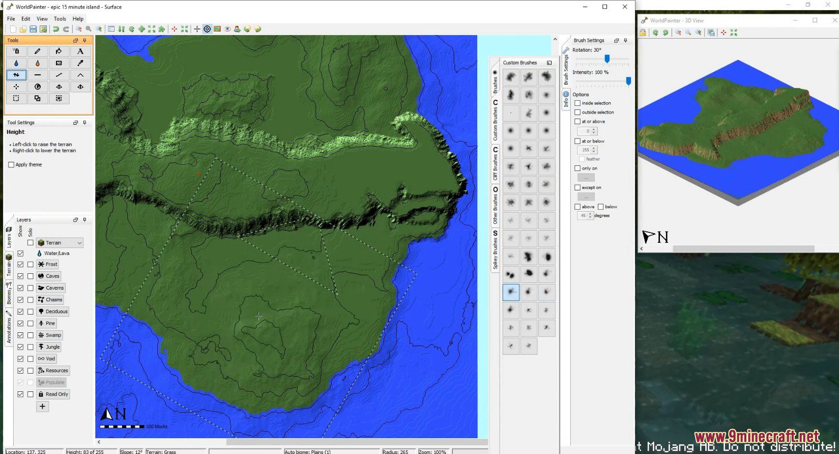 WorldPainter Tool - Interactive Minecraft Map Generator 9