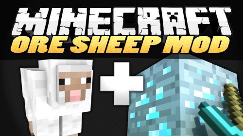 Ore Sheep Mod 1.12.2, 1.7.10 (Sheep Can Eat Any Block) Thumbnail