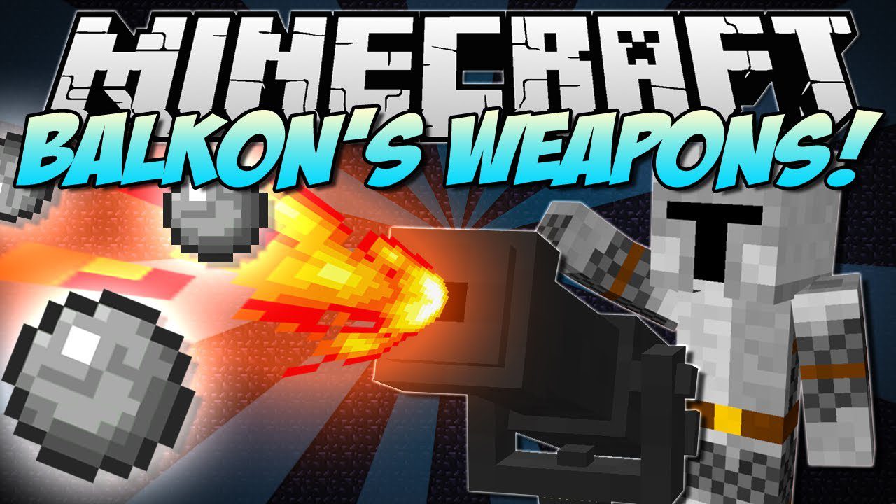 Balkon's Weapon Mod 1.7.10 (Epic Guns, Cannons, Knives) 1