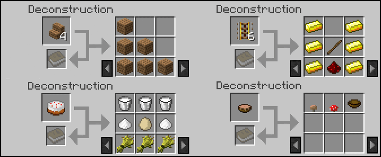 Deconstruction Table Mod 1.12.2, 1.10.2 (Uncraft Minecraft Items) 3