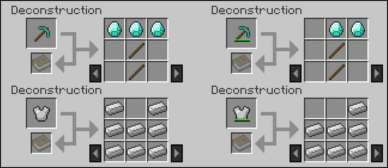 Deconstruction Table Mod 1.12.2, 1.10.2 (Uncraft Minecraft Items) 4