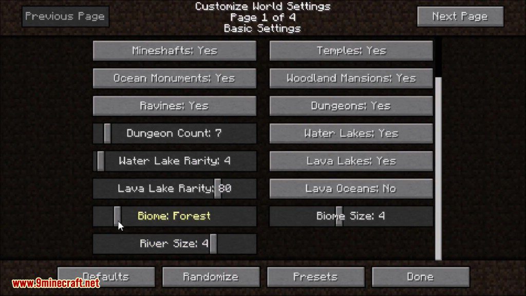 Default World Generator Mod 1.12.2, 1.11.2 4