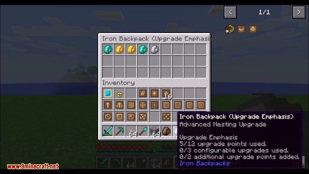 Iron Backpacks Mod 1.12.2, 1.11.2 (Crazy Upgrades) 11