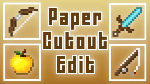 Paper Cut-Out Resource Pack (1.20.4, 1.19.4) – Texture Pack Thumbnail