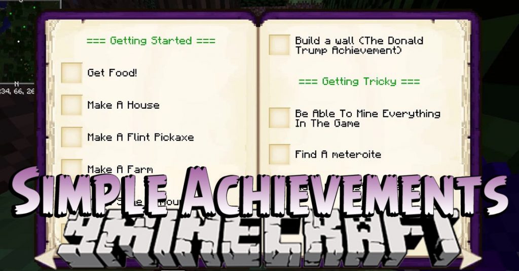 Simple Achievements Mod 1.10.2, 1.7.10 (Create Progress Book) 1