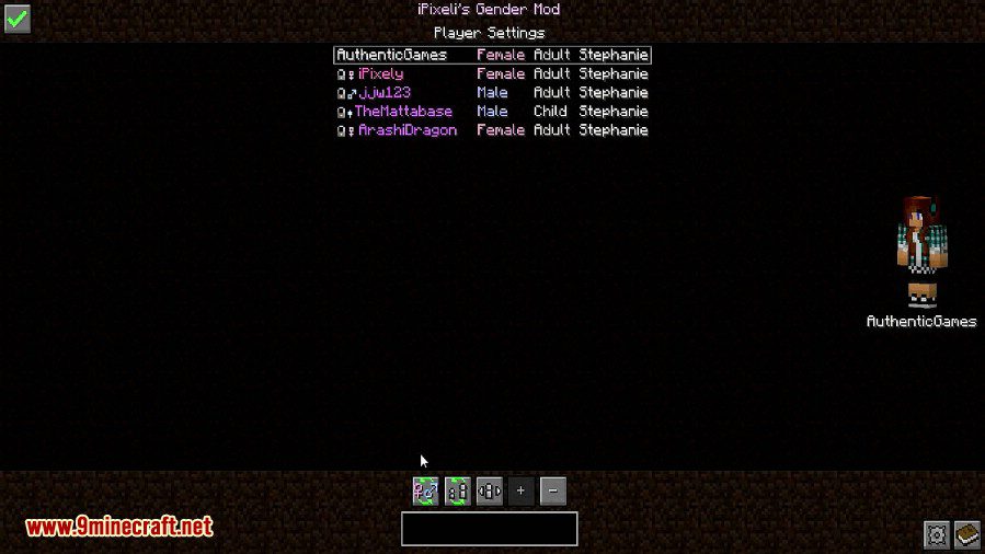 iPixeli's Gender Mod (1.18.2, 1.17.1) - Adult, Child, Female, Male 2