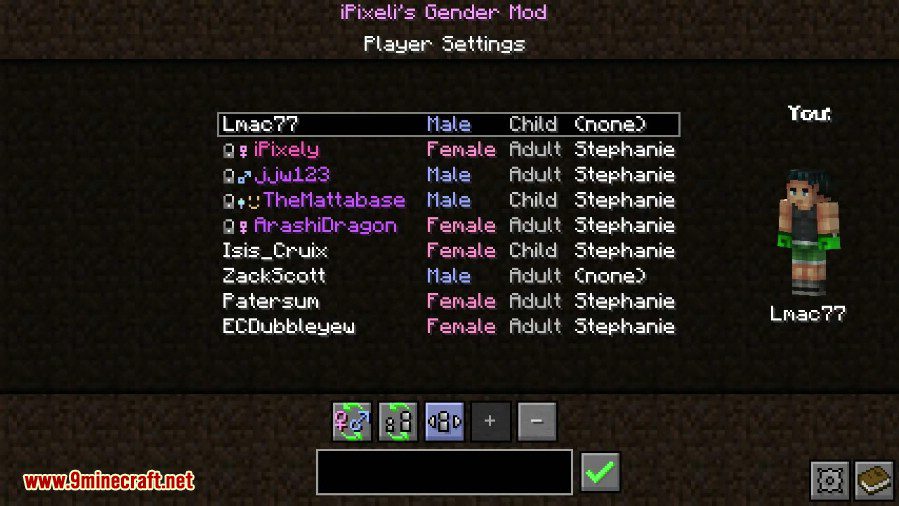 iPixeli's Gender Mod (1.18.2, 1.17.1) - Adult, Child, Female, Male 5