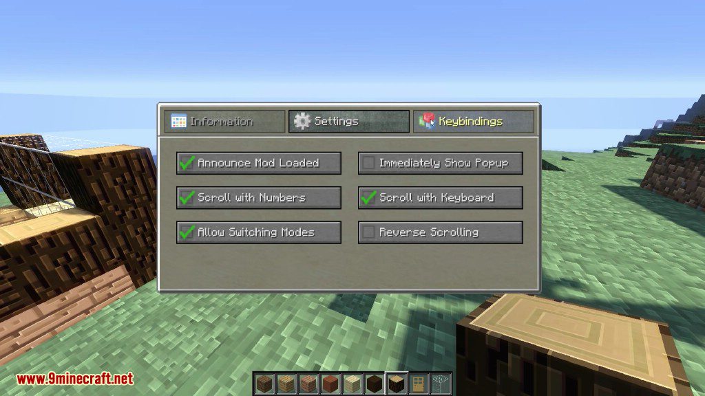 Quick Hotbar Mod 1.12.2, 1.11.2 (Quickly Access All The Items) 8