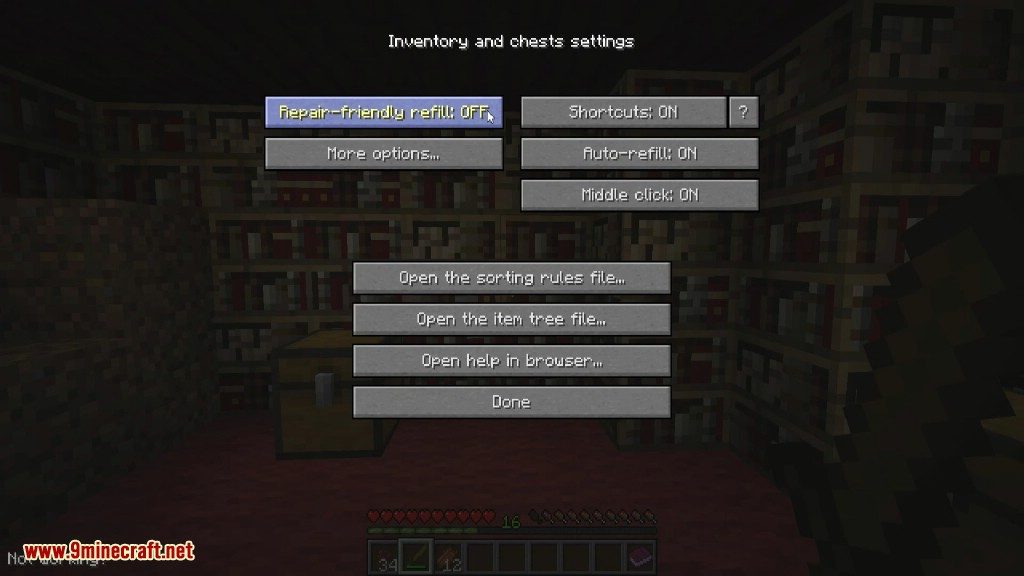 Inventory Tweaks Mod (1.12.2, 1.11.2) - Auto Switching, Sorting 3