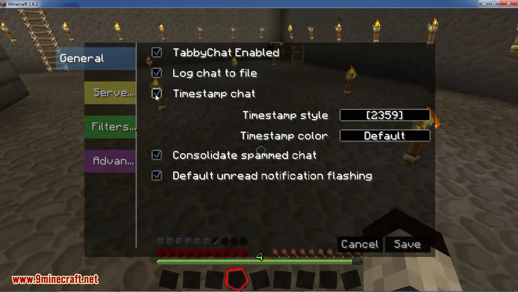 TabbyChat 2 Mod 1.12.2, 1.11.2 (Tabs to Chat) 3