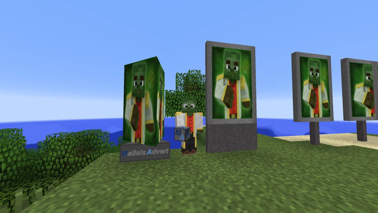 MalisisAdvert Mod (1.12.2, 1.11.2) - Advertisement Banners in Minecraft 2