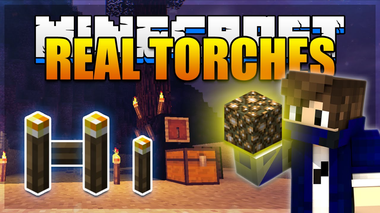 Realistic Torches Mod (1.20.2, 1.19.4) - Real Time Dynamic Lighting 1