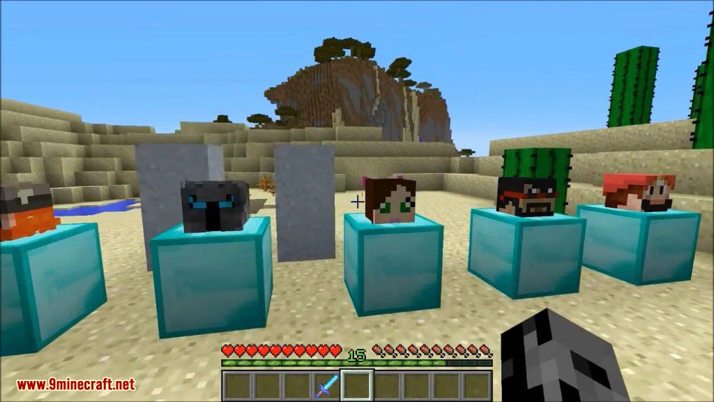 Headcrumbs Mod 1.12.2, 1.11.2 (Youtuber, Mobs Heads) 23