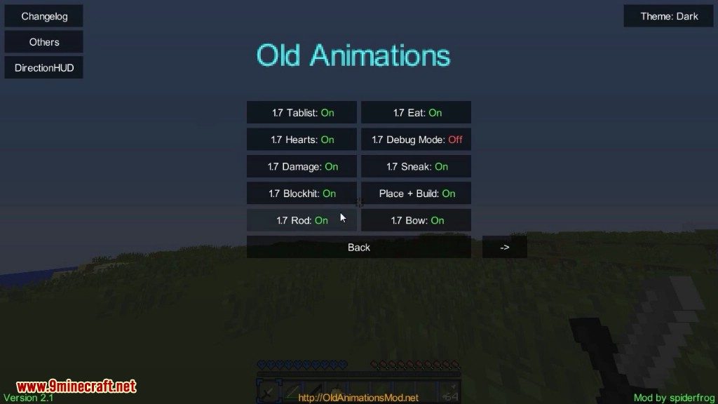 Old Animations Mod (1.8.9) - Orange's 1.7 Animations 2
