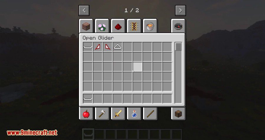 Open Glider Mod 1.12.2, 1.11.2 (Hang Glider in Minecraft) 5