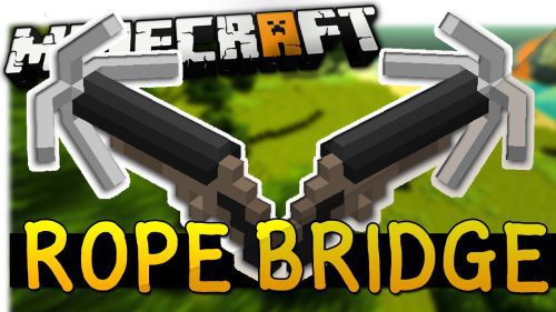 Rope Bridge Mod 1.16.5, 1.15.2 (Grappling Gun, Custom Bridges) Thumbnail