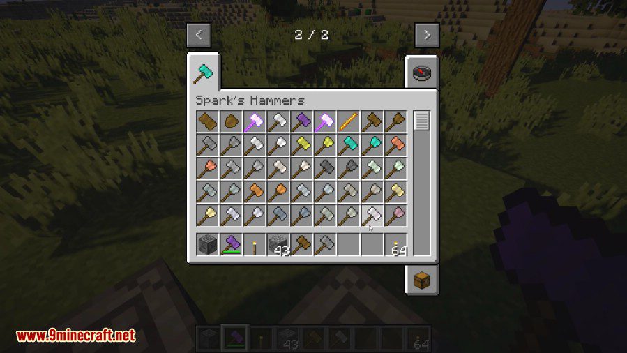 Sparks Hammers Mod 1.12.2, 1.11.2 (Colored Hammers) 2