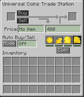 Universal Coins Mod 1.10.2, 1.7.10 (Buy/Sell Items) 12