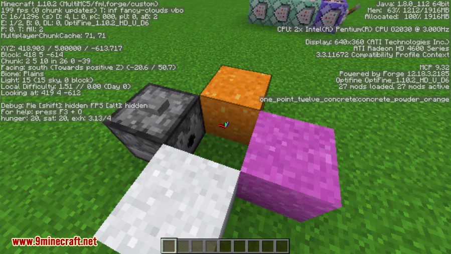 Concrete Mod 1.12.2, 1.11.2 (Concrete Powder and Blocks) 2