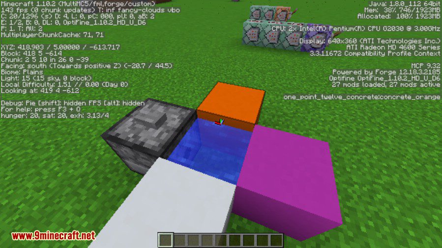 Concrete Mod 1.12.2, 1.11.2 (Concrete Powder and Blocks) 3