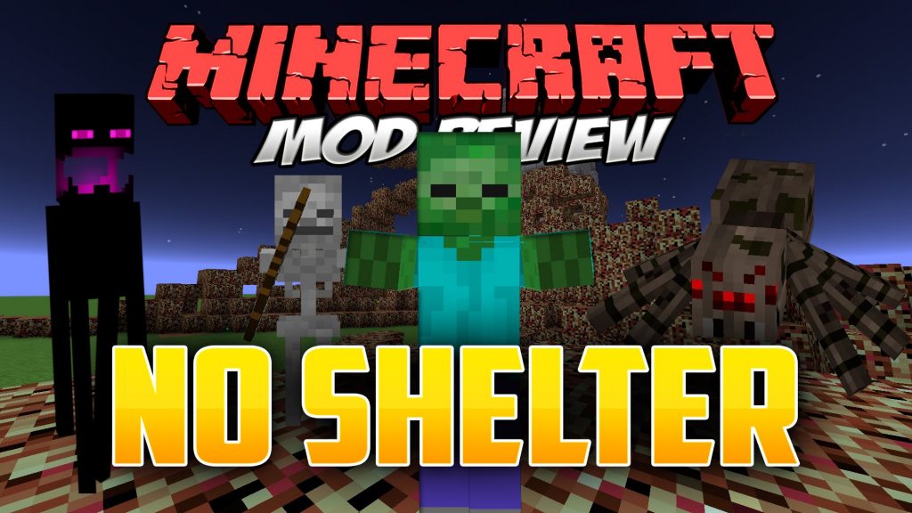 NoShelter Mod 1.7.10 (Intense Zombie Survival, Mob AI) 1