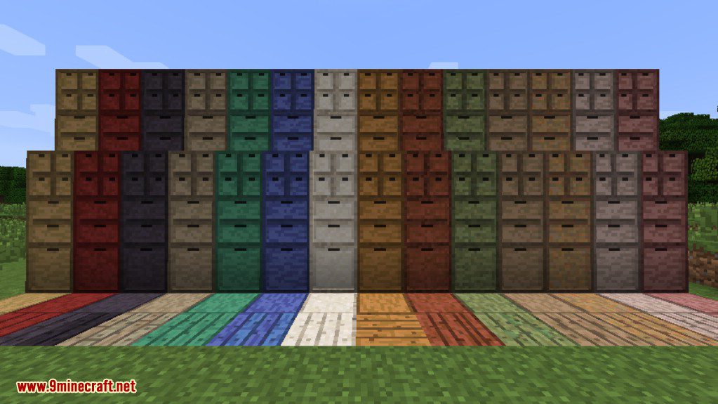 Storage Drawers Extras Mod 1.12.2, 1.11.2 (More Wood Styles) 5