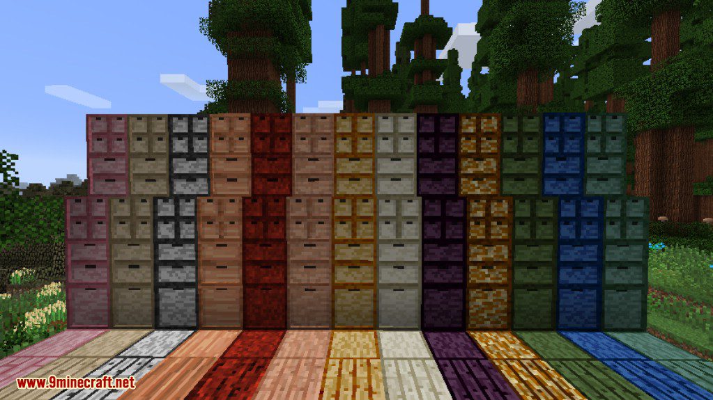 Storage Drawers Extras Mod 1.12.2, 1.11.2 (More Wood Styles) 6