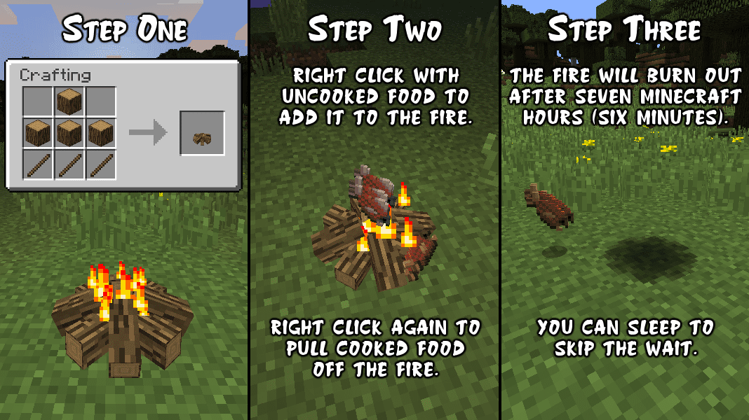 Simple Camp Fire Mod 1.12.2, 1.11.2 (Cooking Faster Than a Furnace) 5