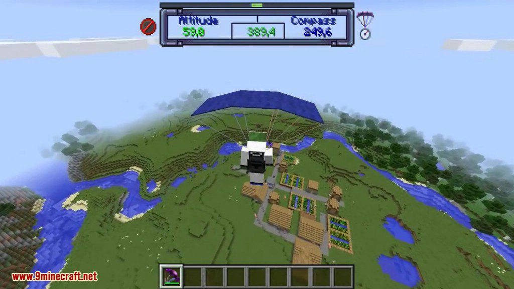 Parachute Mod 1.15.2, 1.14.4 (SkyDiving in Minecraft) 11