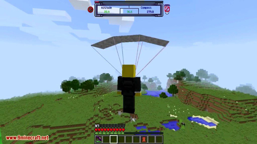 Parachute Mod 1.15.2, 1.14.4 (SkyDiving in Minecraft) 6