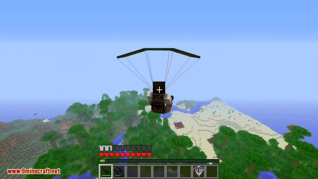 Parachute Mod 1.15.2, 1.14.4 (SkyDiving in Minecraft) 9