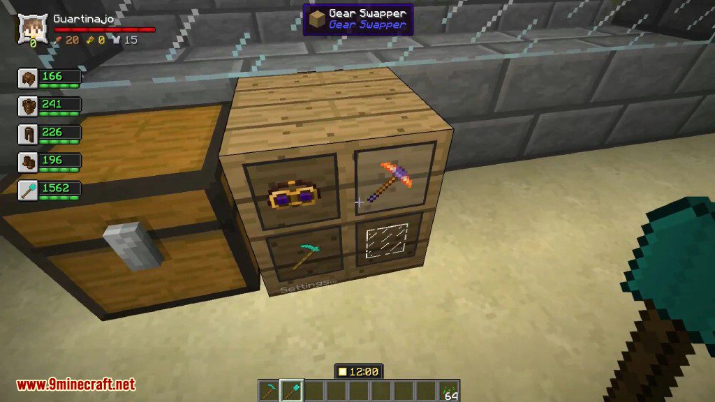 Gear Swapper Mod 1.12.2, 1.11.2 (Easily Switch Between Different Sets of Hotbar) 5