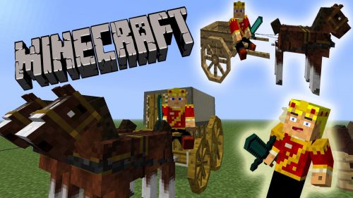 Horse Carts Mod (1.16.5, 1.15.2) – Horse Drawn Carts, Astikoor Thumbnail