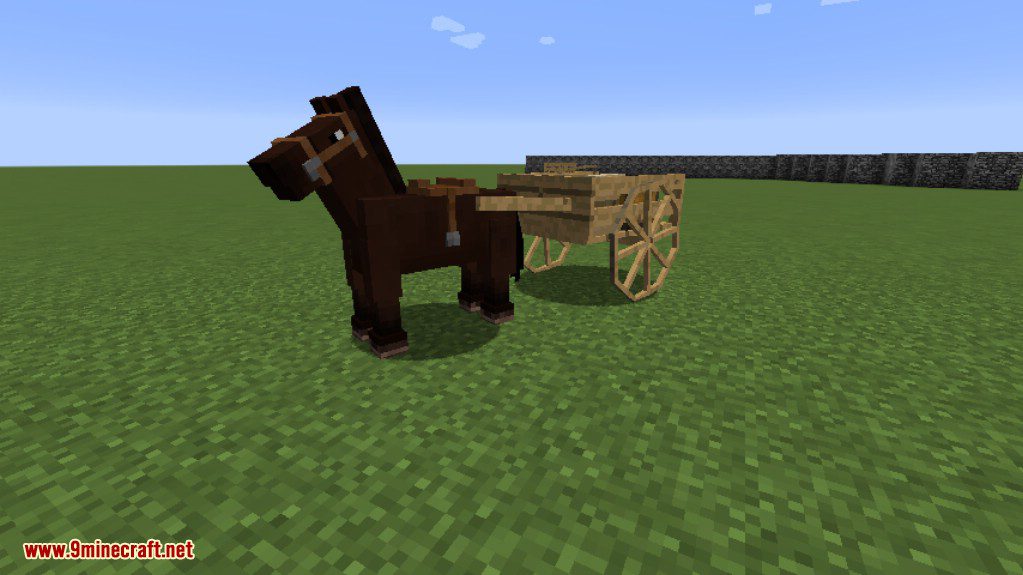 Horse Carts Mod (1.16.5, 1.15.2) - Horse Drawn Carts, Astikoor 2