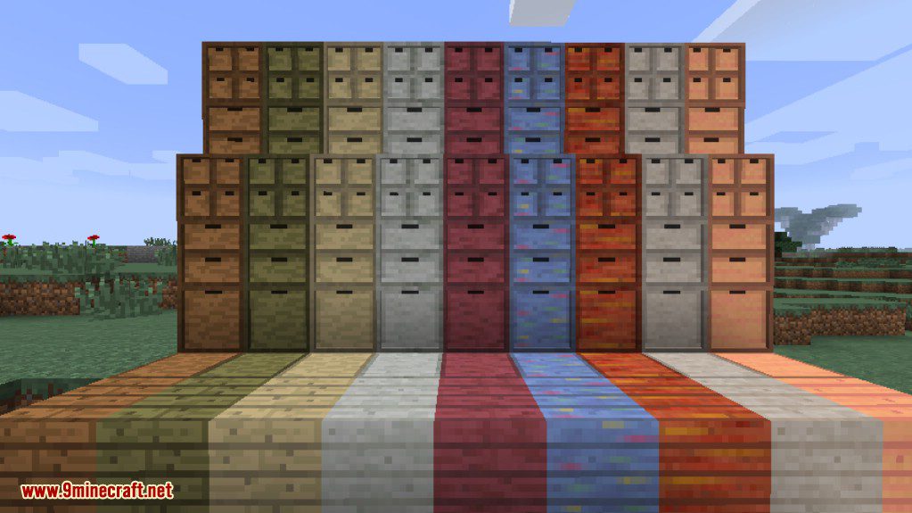 Storage Drawers Misc Pack Mod 1.7.10 (Wooden Drawer Styles) 2