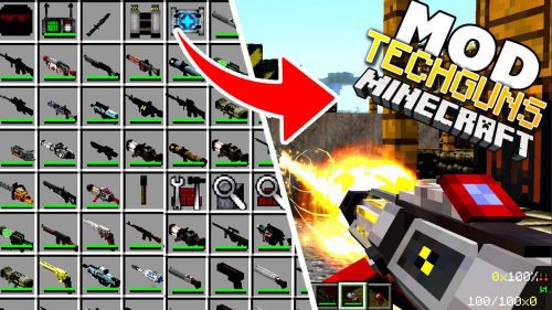 Techguns Mod (1.12.2, 1.7.10) – Guns, Worldgen, NPCs, Machines Thumbnail