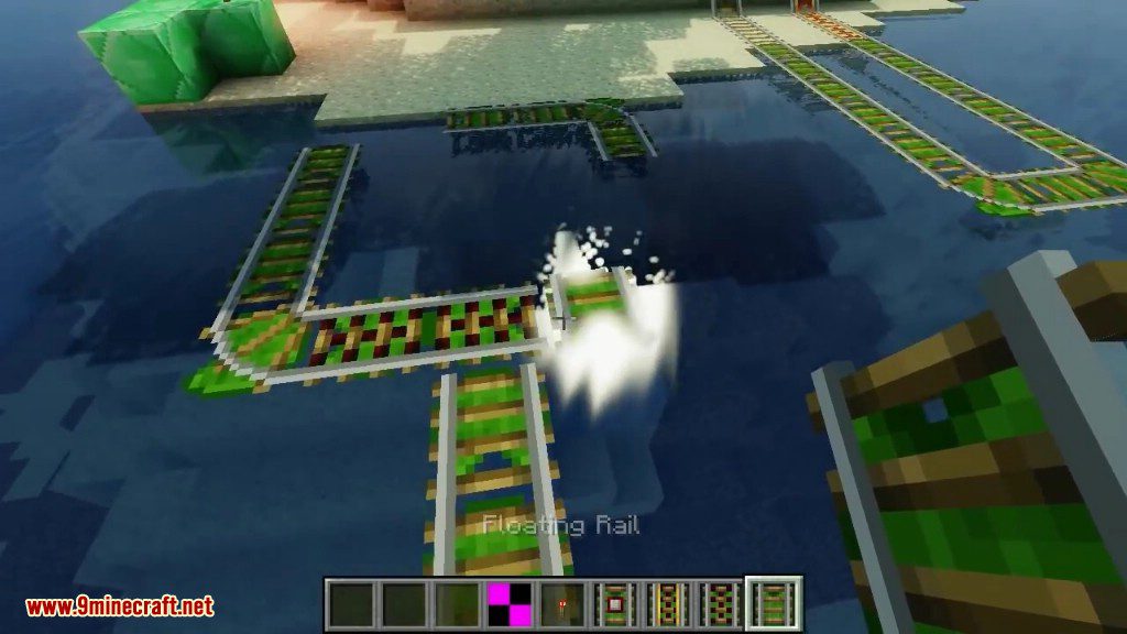 Floating Rails Mod 1.12.2, 1.7.10 (Rails Place on Water, Lava) 15