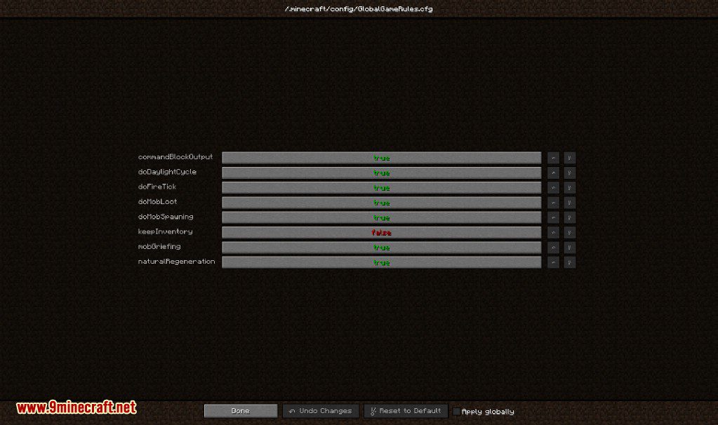 Global GameRules Mod (1.20.1, 1.19.4) - Different Options to Change Your Worlds 2