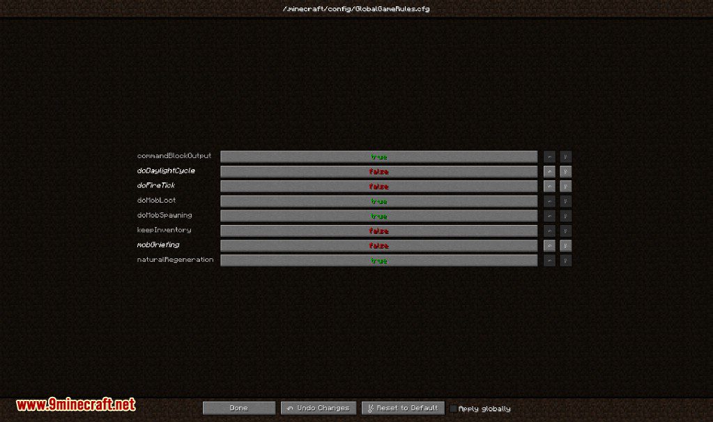 Global GameRules Mod (1.20.1, 1.19.4) - Different Options to Change Your Worlds 3