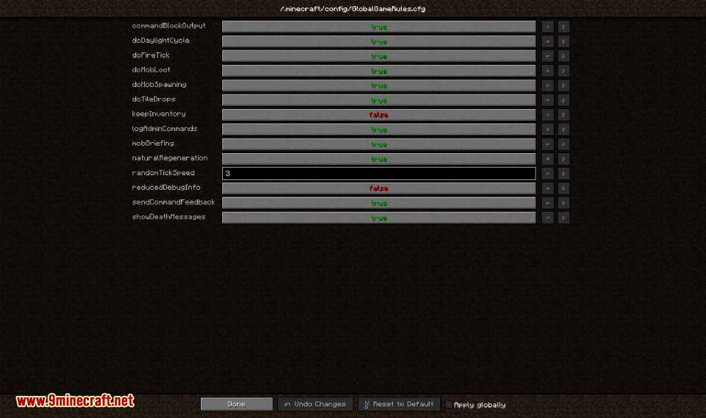 Global GameRules Mod (1.20.1, 1.19.4) - Different Options to Change Your Worlds 4
