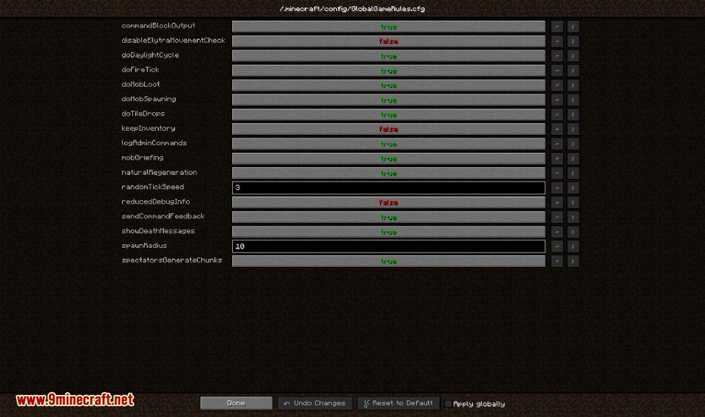 Global GameRules Mod (1.20.1, 1.19.4) - Different Options to Change Your Worlds 5