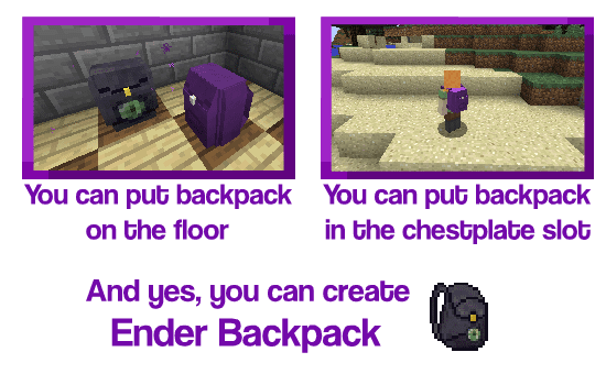 Improved Backpacks Mod (1.16.5, 1.12.2) - Backpack can Upgrade, Rename 16