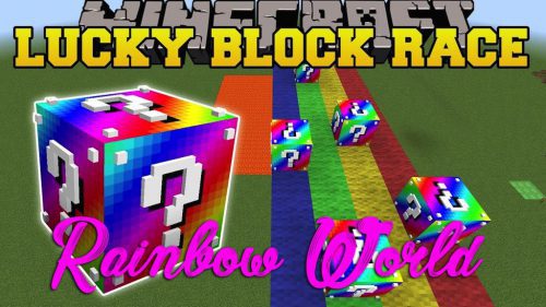 Rainbow World Lucky Block Race Map 1.12.2, 1.12 for Minecraft Thumbnail