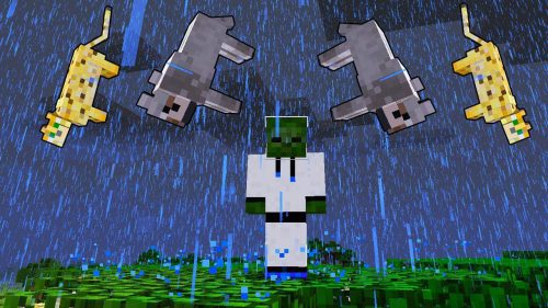 Raining Cats and Dogs Mod 1.15.2, 1.12.2 (Ocelots and Wolves Fall from the Sky) Thumbnail