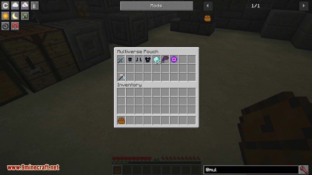 Multiverse Pouch Mod 1.12.2, 1.11.2 (Sharing Items Between the World) 2