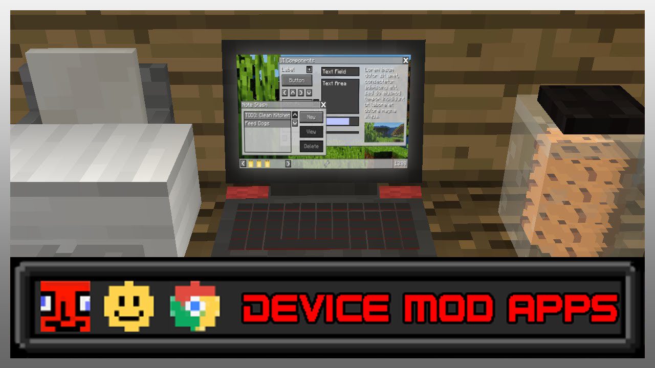 Device Mod Apps Mod 1.12.2 (Web Browser, Minetunes, Emoji Keyboard) 1