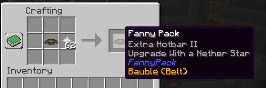 FannyPack Mod 1.12.2, 1.10.2 (Multiple Quick Access HotBars) 12