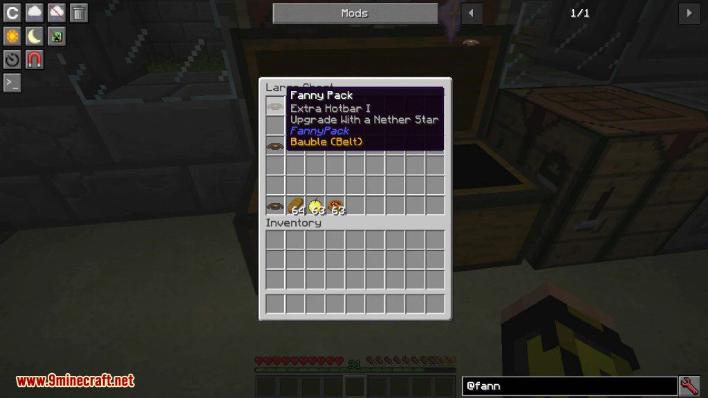 FannyPack Mod 1.12.2, 1.10.2 (Multiple Quick Access HotBars) 2