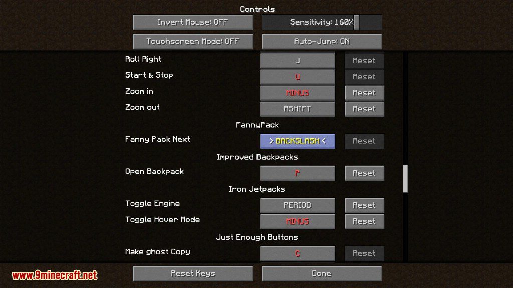 FannyPack Mod 1.12.2, 1.10.2 (Multiple Quick Access HotBars) 4