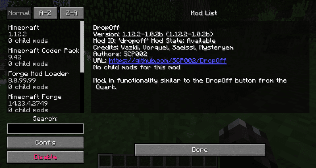 DropOff Mod 1.12.2, 1.10.2 (Transfer All Items from Inventory to Chest) 2